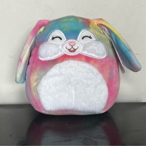 Squishmallows 8” Candy The  Tie Dye Bunny Fuzzy Belly Cheeks Easter Plush NWT.